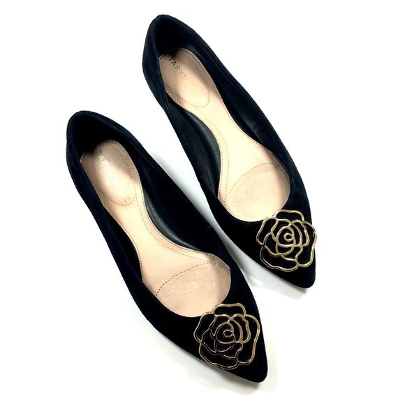 Taryn Rose Fiona Black Suede Flat - Picture 3 of 8